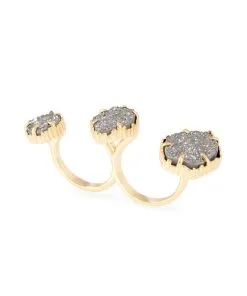 Kendra Scott Naomi Gold Double Ring In Platinum Drusy -Earrings Bracelets Elegant Shop 842177087213 01 default lg