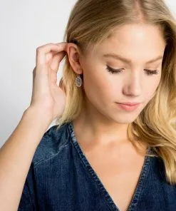 Kendra Scott Lee Silver Drop Earrings In Ivory Pearl -Earrings Bracelets Elegant Shop 842177114506 01 default lg