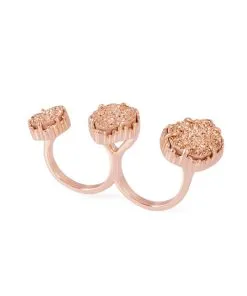 Kendra Scott Naomi Rose Gold Double Ring In Rose Gold Drusy -Earrings Bracelets Elegant Shop 842177129838 01 default lg
