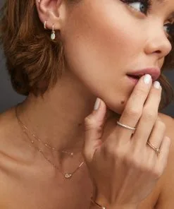 Kendra Scott Orion Mini 14k Yellow Gold Single Stud Earring In White Diamond -Earrings Bracelets Elegant Shop KS21 FINE 1388