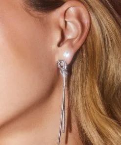 Kendra Scott Annie Linear Earrings In Silver -Earrings Bracelets Elegant Shop Kendra Scott Annie Linear Earring Rhodium 00