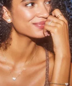 Kendra Scott Ari Gold Pave Crystal Heart Earrings In White Crystal -Earrings Bracelets Elegant Shop Kendra Scott Ari Pave Stud Earring White Crystal Gold 00