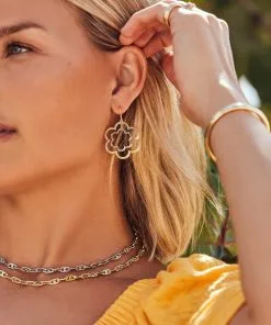 Kendra Scott Merritt Bangle Bracelet In Mixed Metal -Earrings Bracelets Elegant Shop Kendra Scott Bailey Chain Necklace Rhodium 00