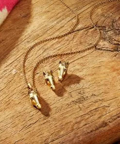 Kendra Scott Beau Horse Pendant Necklace In Vintage Gold -Earrings Bracelets Elegant Shop Kendra Scott Beau Horse Pendant Necklace Vintage Gold 00