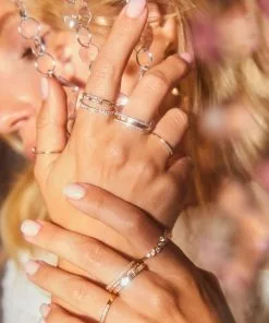 Kendra Scott Becca 14k Yellow Gold Band Ring In White Diamond -Earrings Bracelets Elegant Shop Kendra Scott Becca Band Ring Yellow Gold 00