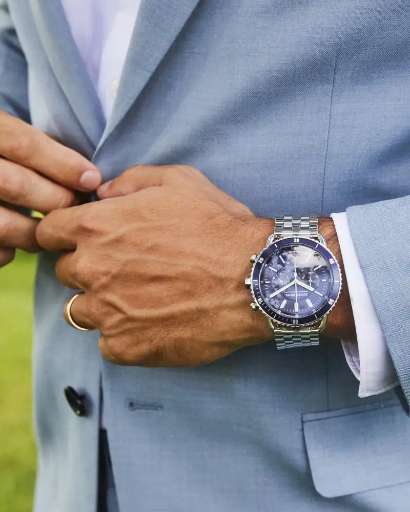 Kendra Scott Beck Stainless Steel 44mm Chronograph Watch In Blue 6 Kendra Scott Beck Stainless Steel 44mm Chronograph Watch In Blue - Image 4