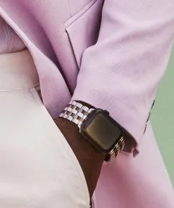 Kendra Scott Beck 5 Link Watch Band In Two Tone Gunmetal Stainless Steel -Earrings Bracelets Elegant Shop Kendra Scott Beck Link Watch Gunmetal Stainless Steel 00