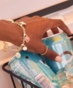 Kendra Scott Brielle Gold Charm Bracelet In Multi Mix -Earrings Bracelets Elegant Shop Kendra Scott Brielle Charm Bracelet Multi Mix Gold 00 1