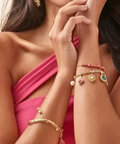 Kendra Scott Brielle Gold Charm Bracelet In Multi Mix -Earrings Bracelets Elegant Shop Kendra Scott Brielle Charm Bracelet Multi Mix Gold 00