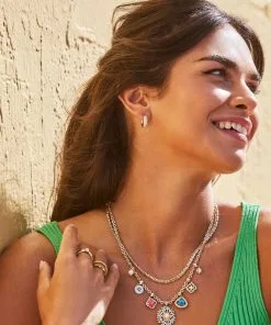 Kendra Scott Brielle Convertible Gold Charm Necklace In Multi Mix -Earrings Bracelets Elegant Shop Kendra Scott Brielle Multi Strand Charm Necklace Multi Mix Gold 02 1