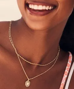 Kendra Scott Brielle Multi Strand Necklace In Gold -Earrings Bracelets Elegant Shop Kendra Scott Brielle Multi Strand Necklace Gold 01