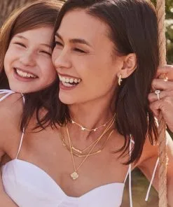 Kendra Scott Dira Stone Gold Short Pendant Necklace In Ivory Mix -Earrings Bracelets Elegant Shop Kendra Scott Dira Stone Pendant Necklace Ivory Opal Champagne Gold 00