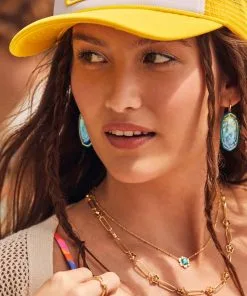 Kendra Scott Emilie Gold Double Band Ring In Iridescent Drusy -Earrings Bracelets Elegant Shop Kendra Scott Elle Enamel Drop Earring Teal Ombre Mix Gold 00