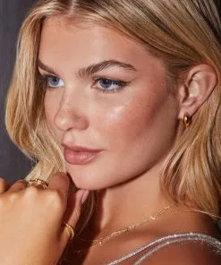 Kendra Scott Danielle Gold Convertible Link Earrings In White Crystal -Earrings Bracelets Elegant Shop Kendra Scott Elle Link Earrings CZs Gold 02