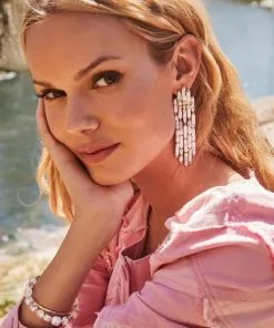 Kendra Scott Ember Gold Statement Earrings In White Howlite -Earrings Bracelets Elegant Shop Kendra Scott Ember Statement Earring White Howlite Gold 04