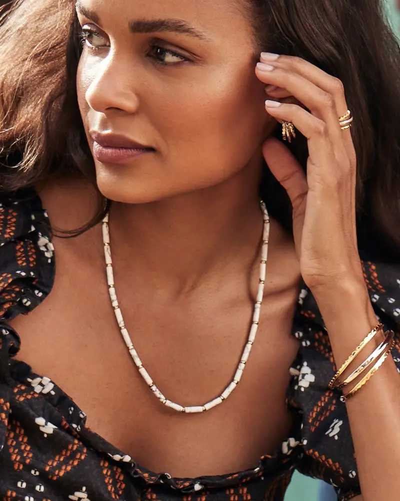 Kendra Scott Ember Gold Strand Necklace In White Howlite 6 Kendra Scott Ember Gold Strand Necklace In White Howlite - Image 4