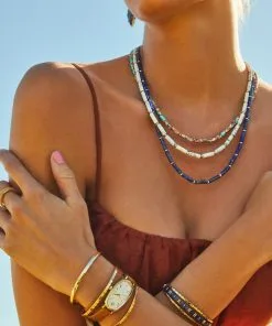 Kendra Scott Ember Gold Strand Necklace In White Howlite 12 Kendra Scott Ember Gold Strand Necklace In White Howlite -Earrings Bracelets Elegant Shop Kendra Scott Ember Strand Necklace White Howlite Gold 04