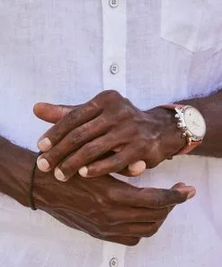 Kendra Scott Evans Stainless Steel 44mm Field Watch In Ivory -Earrings Bracelets Elegant Shop Kendra Scott Evans Field Watch Eggshell Brown Leather Stainless Steel 00