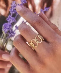 Kendra Scott Fallyn Band Ring In Gold -Earrings Bracelets Elegant Shop Kendra Scott Fallyn Band Ring Gold 00