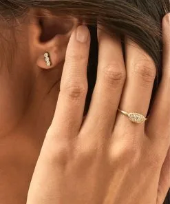 Kendra Scott Grayson Gold Band Ring In White Crystal -Earrings Bracelets Elegant Shop Kendra Scott Grayson Band Ring Gold 00