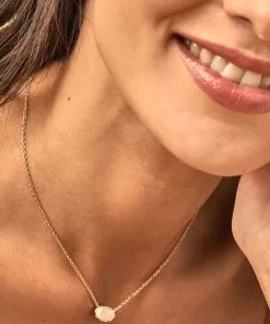 Kendra Scott Grayson Gold Pendant Necklace In Iridescent Drusy -Earrings Bracelets Elegant Shop Kendra Scott Grayson Pendant Necklace Iridescent Drusy Gold 00