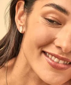 Kendra Scott Grayson Gold Stud Earrings In Iridescent Drusy -Earrings Bracelets Elegant Shop Kendra Scott Grayson Stud Earring Iridescent Drusy Gold 00