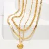 Kendra Scott Dira Coin Necklace Layering Set In Gold -Earrings Bracelets Elegant Shop Kendra Scott July Necklace Bundle 4 Gold 00