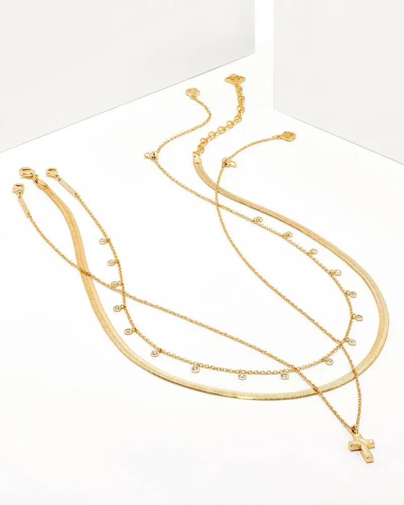 Kendra Scott Cross Necklace Layering Set In Gold 3 Kendra Scott Cross Necklace Layering Set In Gold
