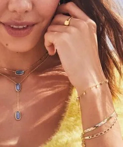 Kendra Scott Kassie Set Of 3 Chain Bracelets In Gold -Earrings Bracelets Elegant Shop Kendra Scott Kassie Bracelet Set Gold 00