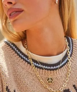 Kendra Scott Korinne Chain Necklace In Gold -Earrings Bracelets Elegant Shop Kendra Scott Korinne Chain Necklace Gold 00