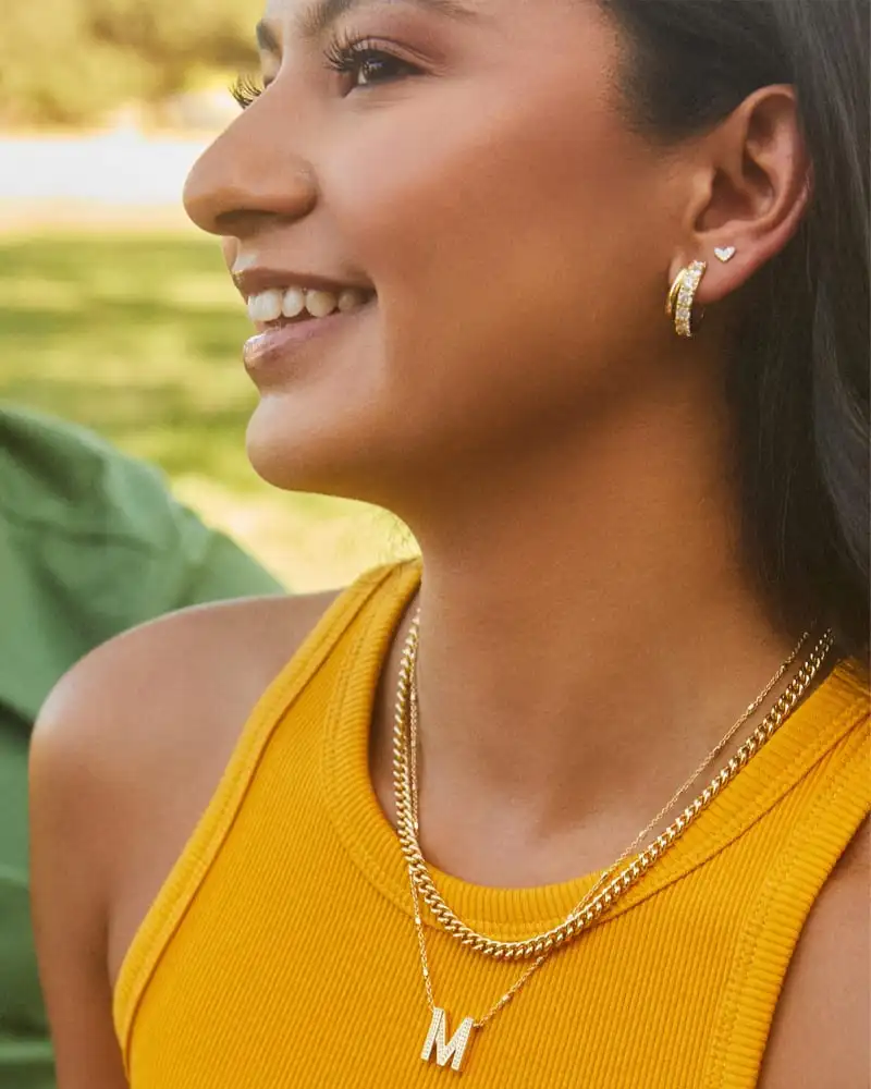 Kendra Scott Livy Gold Huggie Earrings In White Crystal 5 Kendra Scott Livy Gold Huggie Earrings In White Crystal - Image 3
