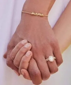 Kendra Scott Mama Script Bracelet In Gold -Earrings Bracelets Elegant Shop Kendra Scott Mama Delicate Chain Bracelet Gold 00