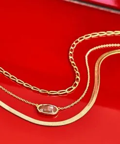 Kendra Scott Merrick Chain Necklace In Gold -Earrings Bracelets Elegant Shop Kendra Scott Merrick Chain Necklace Gold 00