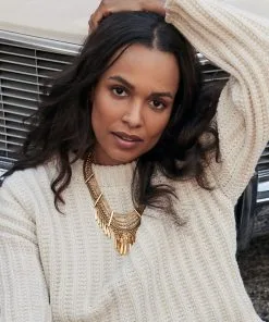 Kendra Scott Sydney Statement Necklace In Vintage Gold -Earrings Bracelets Elegant Shop Kendra Scott Sydney Statement Necklace Vintage Gold 00