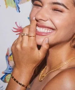 Kendra Scott Tia 18k Gold Vermeil Band Ring In White Sapphire -Earrings Bracelets Elegant Shop Kendra Scott Tia Band Ring Gold Vermeil 00 1