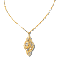 Kendra Scott Abbie Long Pendant Necklace In Gold