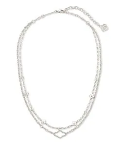 Kendra Scott Abbie Multi Strand Necklace In Silver -Earrings Bracelets Elegant Shop kendra scott abbie multistrand necklace rhodium 00 lg