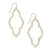 Kendra Scott Abbie Gold Open Frame Earrings In White Crystal -Earrings Bracelets Elegant Shop kendra scott abbie open frame earring gold white cz 00 lg