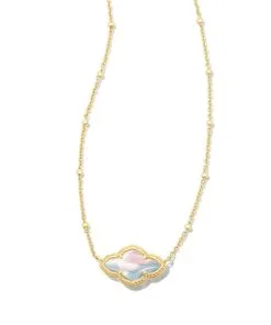Kendra Scott Abbie Gold Pendant Necklace In Dichroic Glass