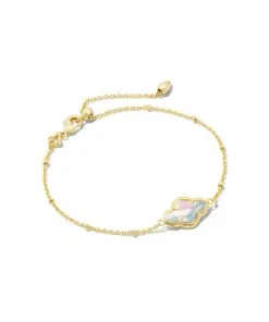 Kendra Scott Abbie Gold Satellite Chain Bracelet In Dichroic Glass