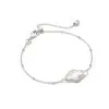 Kendra Scott Abbie Silver Satellite Chain Bracelet In Ivory Mother-of-Pearl -Earrings Bracelets Elegant Shop kendra scott abbie satellite chain bracelet rhodium ivory mother of pearl 00