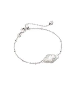 Kendra Scott Abbie Silver Satellite Chain Bracelet In Ivory Mother-of-Pearl