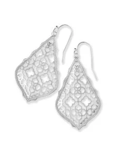 Kendra Scott Addie Silver Drop Earrings In Silver Filigree Mix