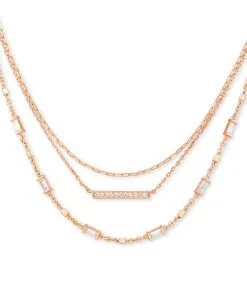 Kendra Scott Addison Triple Strand Necklace In Rose Gold