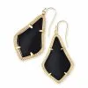 Kendra Scott Alex Gold Drop Earrings In Black Opaque Glass