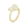 Kendra Scott Ari Heart Gold Band Ring In Iridescent Drusy