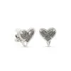Kendra Scott Ari Heart Silver Stud Clip On Earrings In Platinum Drusy -Earrings Bracelets Elegant Shop kendra scott ari heart clip on earring stud rhodium brass platinum drusy 00 lg