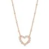 Kendra Scott Ari Heart Rose Gold Pendant Necklace In White Crystal -Earrings Bracelets Elegant Shop kendra scott ari heart crystal pendant necklace rose gold white crystal 00 lg