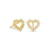 Kendra Scott Ari Heart Gold Stud Earrings In White Crystal -Earrings Bracelets Elegant Shop kendra scott ari heart crystal stud earrings gold white crystal 00 lg