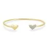 Kendra Scott Ari Heart 18k Gold Vermeil Cuff Bracelet In White Diamond -Earrings Bracelets Elegant Shop kendra scott ari heart cuff bracelet 18k gold vermeil white diamond 00 lg